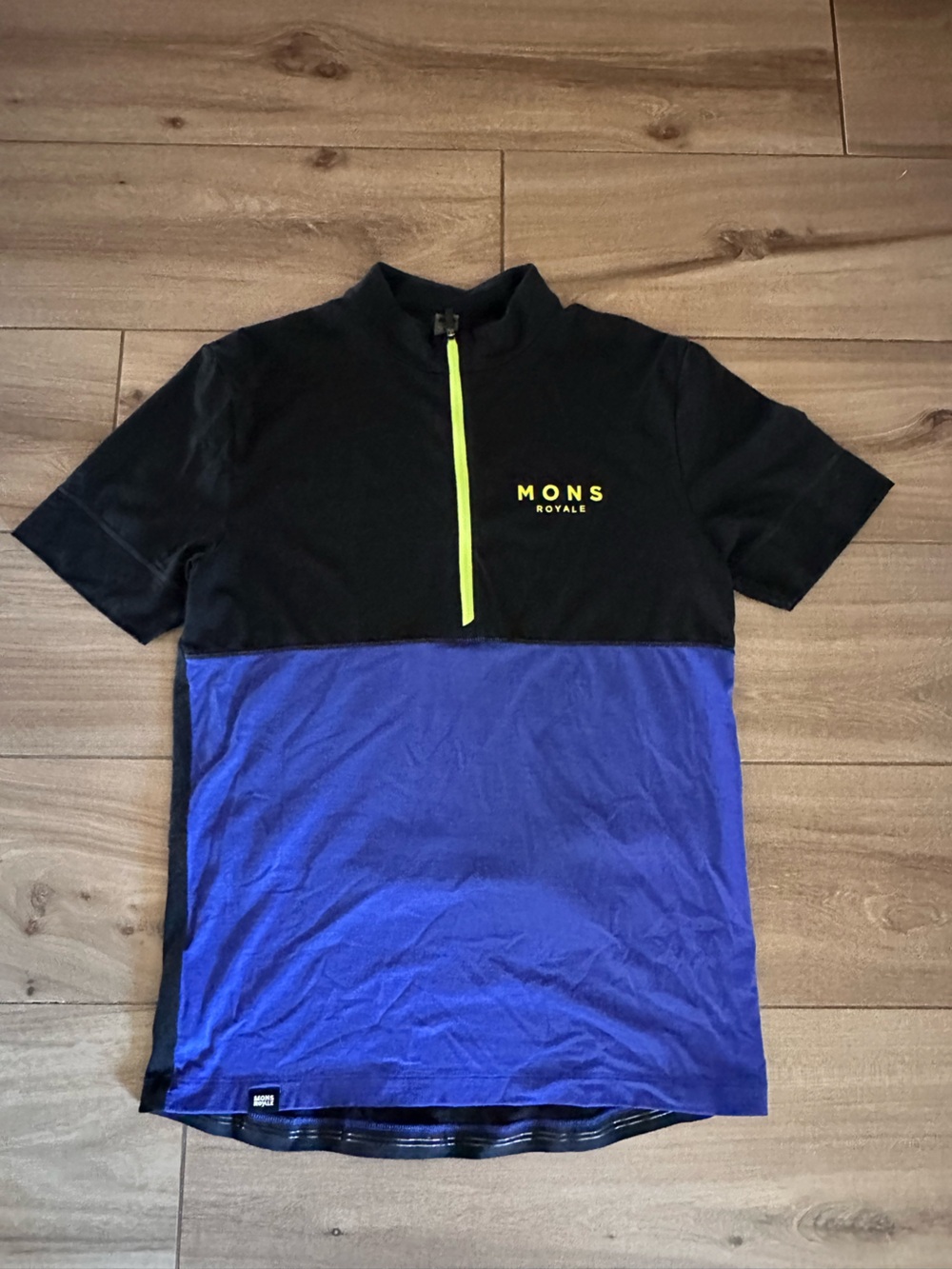 Mons Royale Men’s Black & Blue Short Sleeve Cycling Jersey